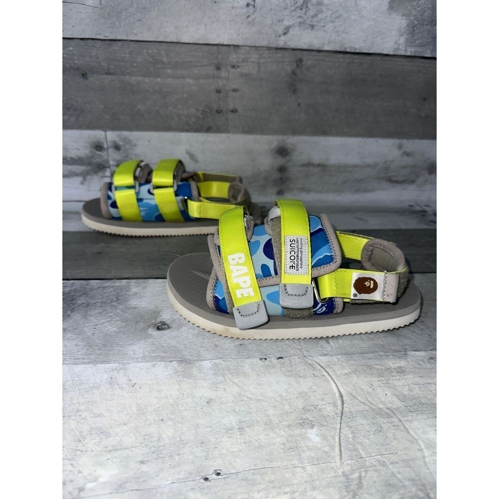 BAPE‎ x Suicoke Neon Camo Sandals Summer Beach Outdoor Sz US 13K - Picture 5 of 8